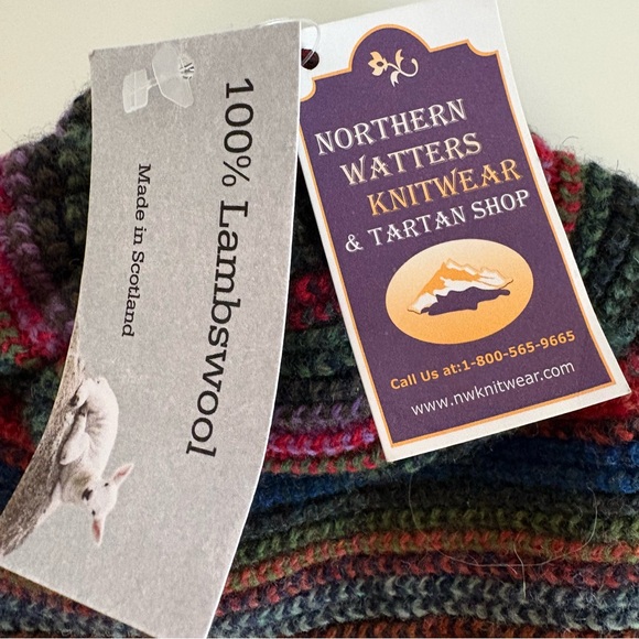 The Scarf Company Made In Scotland, 100% Lambswool Multicolored Beanie, OS, NWT - Picture 3 of 9
